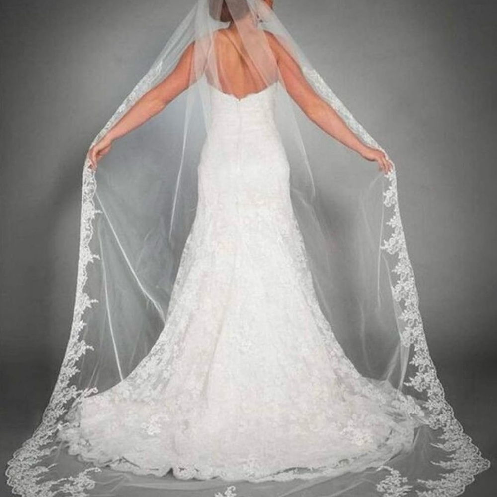 Cathedral Wedding Veil Long Bridal Lace Veil Tulle Hair Accessories
